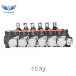 6 Spool Hydraulic Directional Control Valve 11GPM Adjustable 3600PSI