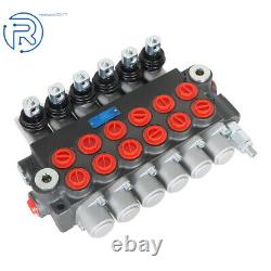 6 Spool Hydraulic Directional Control Valve 11GPM Adjustable 3600PSI US