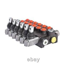 6 Spool Hydraulic Directional Control Valve 11GPM Adjustable Relief Valve BSPP