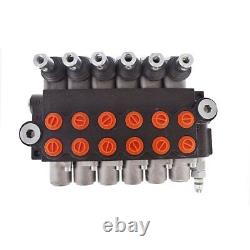 6 Spool Hydraulic Directional Control Valve 11GPM Adjustable Relief Valve BSPP