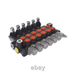 6 Spool Hydraulic Directional Control Valve 11GPM Adjustable Relief Valve BSPP