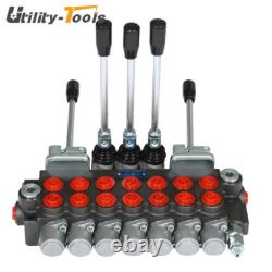 7 Spool 11GPM Hydraulic Directional Control Valve 2JOYSTICK 40L BSPP Port US