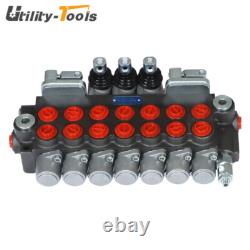 7 Spool 11GPM Hydraulic Directional Control Valve 2JOYSTICK 40L BSPP Port US