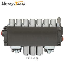 7 Spool 11GPM Hydraulic Directional Control Valve 2JOYSTICK 40L BSPP Port US