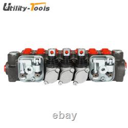 7 Spool 11GPM Hydraulic Directional Control Valve 2JOYSTICK 40L BSPP Port US