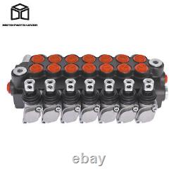 7 Spool 11 GPM Hydraulic Monoblock Double Acting Control Valve, SAE Ports New