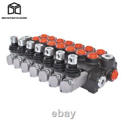 7 Spool 11 GPM Hydraulic Monoblock Double Acting Control Valve, SAE Ports New