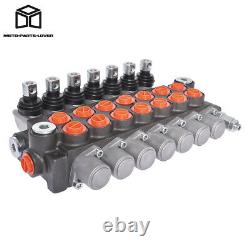 7 Spool 11 GPM Hydraulic Monoblock Double Acting Control Valve, SAE Ports New