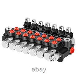 7 Spool 15 GPM Hydraulic Flow Control Valve 3600 PSI SAE Ports Adjustable Relief