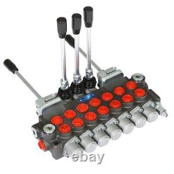 7 Spool Hydraulic Directional Control Valve 11GPM, 40L, BSPP Interface New