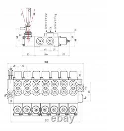 7 Spool Hydraulic Directional Control Valve 11gpm, Double Acting Cylinder 40 L