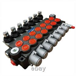 7 Spool Hydraulic Directional Control Valve 13GPM for Tractors Loader, Adjustable