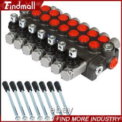 7 Spool Hydraulic Directional Control Valve 13gpm P40 Double Acting Cylinder 60L