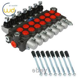 7 Spool Hydraulic Directional Control Valve 13gpm P40 Double Acting Cylinder 60L