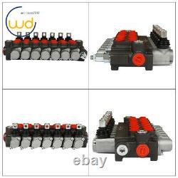 7 Spool Hydraulic Directional Control Valve 13gpm P40 Double Acting Cylinder 60L