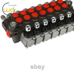 7 Spool Hydraulic Directional Control Valve 13gpm P40 Double Acting Cylinder 60L