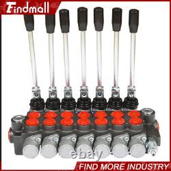 7 Spool Hydraulic Directional Control Valve 13gpm P40 Double Acting Cylinder 60L
