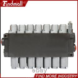 7 Spool Hydraulic Directional Control Valve 13gpm P40 Double Acting Cylinder 60L