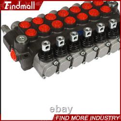 7 Spool Hydraulic Directional Control Valve 13gpm P40 Double Acting Cylinder 60L