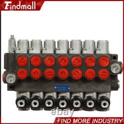 7 Spool Hydraulic Directional Control Valve 13gpm P40 Double Acting Cylinder 60L