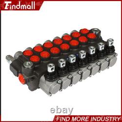 7 Spool Hydraulic Directional Control Valve 13gpm P40 Double Acting Cylinder 60L