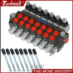 7 Spool Hydraulic Directional Control Valve 13gpm P40 Double Acting Cylinder 60L