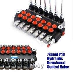 7 Spool Hydraulic Directional Control Valve 13gpm Relief valve Adjustable New