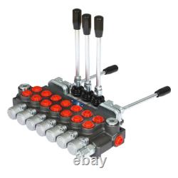 7 Spool Hydraulic Directional Control Valve 2 Joystick 40L BSPP Port 11 GPM