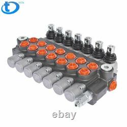 7 Spool Hydraulic Monoblock Double Acting Control Valve, 11 GPM, SAE Ports