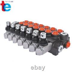 7 Spool Hydraulic Monoblock Double Acting Control Valve, 11 GPM, SAE Ports