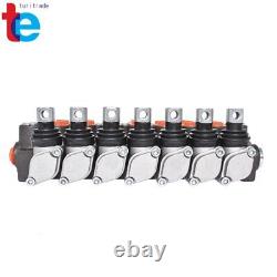 7 Spool Hydraulic Monoblock Double Acting Control Valve, 11 GPM, SAE Ports