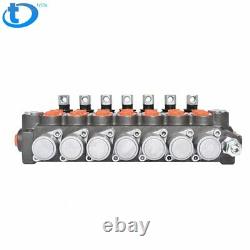 7 Spool Hydraulic Monoblock Double Acting Control Valve, 11 GPM, SAE Ports