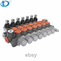 7 Spool Hydraulic Monoblock Double Acting Control Valve, 11 GPM, SAE Ports