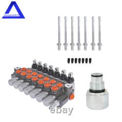 7 Spool Hydraulic Monoblock Double Acting Control Valve 11 GPM + conversion plug