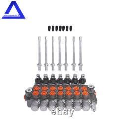 7 Spool Hydraulic Monoblock Double Acting Control Valve 11 GPM + conversion plug