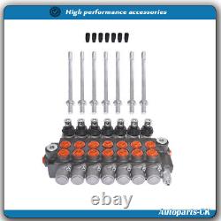 7 Spool Hydraulic Monoblock Double Acting Control Valve SAE Ports 11 GPM