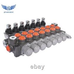 7 Spool Hydraulic Monoblock Double Acting Control Valve SAE Ports 11 GPM