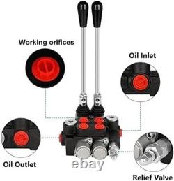 Adjustable Relief Hydraulic Control Valve, 2 Spool, 21 GPM, Cast Iron Durability