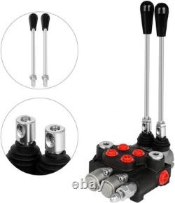 Adjustable Relief Hydraulic Control Valve, 2 Spool, 21 GPM, Cast Iron Durability