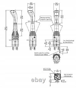 CABLE REMOTE CONTROL VALVE KIT 2 SPOOL 3SECTIONS 11 gpm 40L JOYSTICK CENTER OPEN