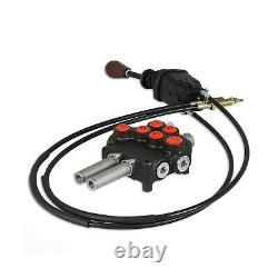 Cable Remote Control Valve Kit, Hydraulic Control Valve Kit with 2 Spool Valv