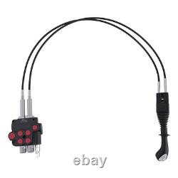 Cable Remote Control Valve Kit, Hydraulic Flow Control Valve with 2 Spool 21GPM