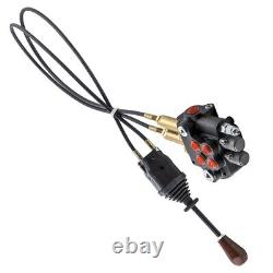 Cable Remote Control Valve Kit, Hydraulic Flow Control Valve with 2 Spool 21GPM