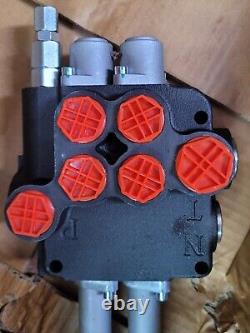 Cable Remote Control Valve Kit, Hydraulic Flow Control Valve with 2 Spool Valve