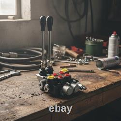 Compact Hydraulic Flow Control Valve, 2 Spool, 3600 PSI for Loaders & Tanks