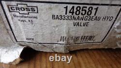 Cross 3 Spool Hydraulic Control Valve, 3 Position 3 Way Open Center 30 GPM