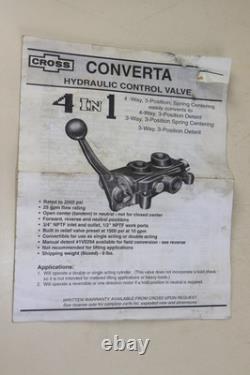 Cross Converta SCV1 103980 Hydraulic Control Valve New Old Stock
