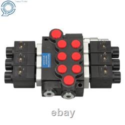 DC Hydraulic Control Valve Double Acting 13 GPM 3600 PSI 3 Spool Solenoid 12V