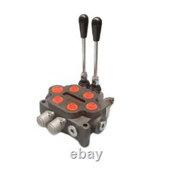 Double Acting 25GPM Hydraulic Directional Control Monoblock Valve 2 Spool