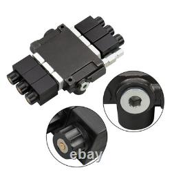 Double Acting 3600 PSI 3 Spool Solenoid 12V DC Hydraulic Control Valve 13 GPM